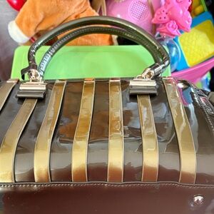 Chic Brown and Gold Women's Satchel